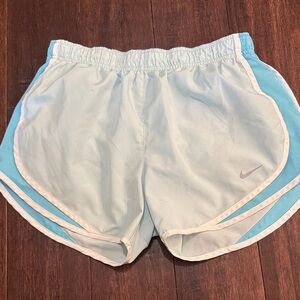 Nike Light Blue & White Women's Athletic Running Shorts